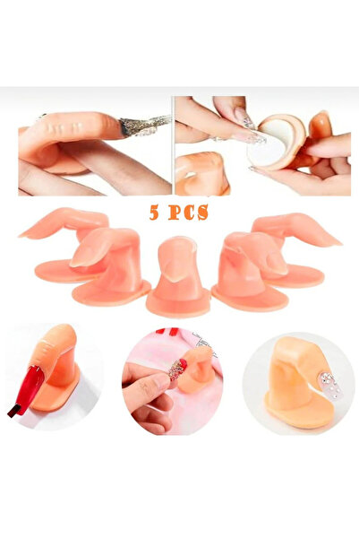 Anıl Gel Polish Eğitim Parmağı Yapışkanlı Protez Tırnak Kalıcı Oje Eğitimi 5 Adet