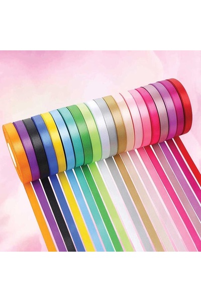 e tuhafiye 10 Metre Rengarenk Saten Kurdele Şerit(1 Cm) Anasınıfı-Etkinlik-Yı...
