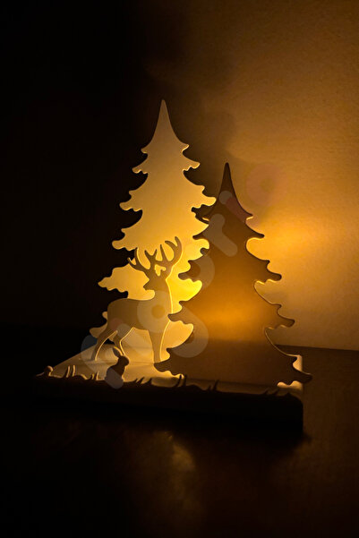 figurio Yılbaşı Temalı Işıklı Dekor / Kış Ormanı Temalı Işıklı Obje