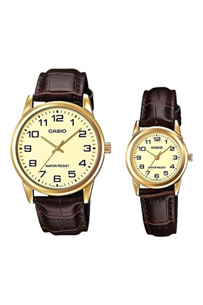 Casio Leather Analog Quartz Watch Set