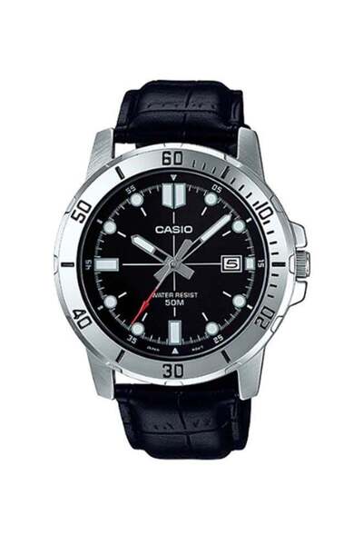 Casio Men's Enticer Leather Analog Wrist Watch MTP-VD01L-1EVUDF