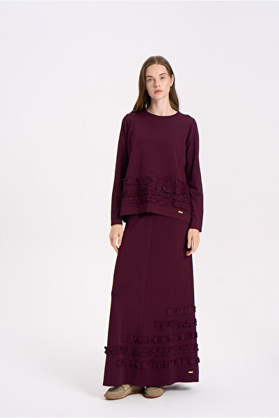 Niliwi 3081 Enine Fırfırlı Etek Bluz Takım