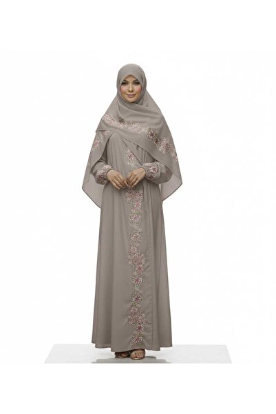 SDD Cool and heavy cotton prayer sheet with unique embroidery and a matching headscarf; wide and comfortable.