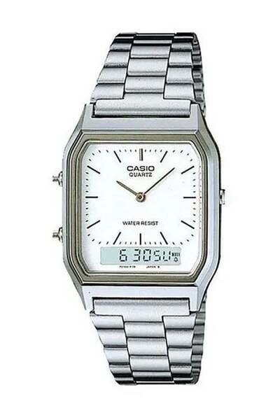 Casio Vintage Analog-Digital Watch Model AQ230A-7 - 28 mm - Silver Color for Men