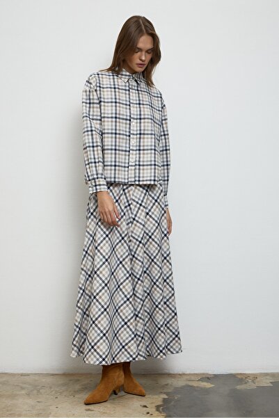 QANU Plaid Shirt White