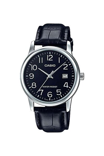 Casio Men's Water Resistant Analog Watch MTP-V002L-1BUDF - 39 mm - Black