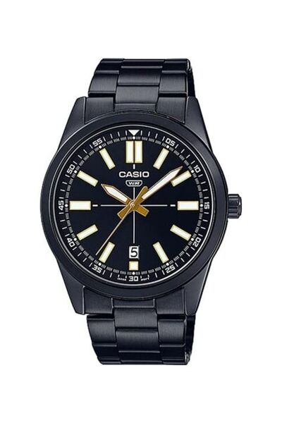 Casio Men's Black Dial Stainless Steel Band Analog Wrist Watch