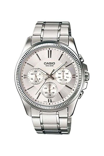 Casio Men's Water Resistant Chronograph Watch MTP-1375D-7A - 49 mm - Silver