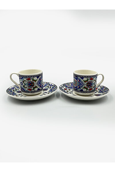 ACAR Authentic Espresso& Turkish Coffee Cup Set with Traditional Turkish Patterns–2 Pieces Made in Turkey