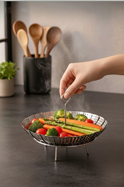 Emal Home Practical Steamer/Boiler Basket Inside the Pot