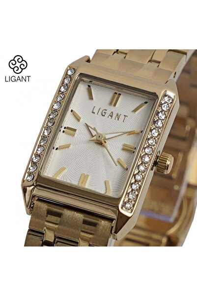 LIGANT Women's Gold and White Stainless Steel Watch