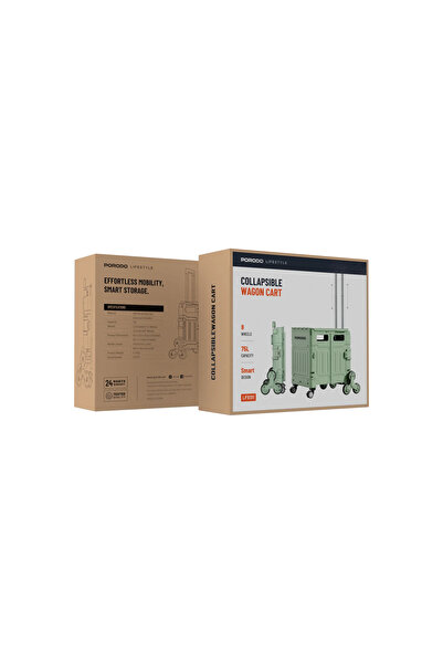 porodo عربة تخييم قابلة للطي بغطاء منزلق مغناطيسي من لايف ستايل بسعة 75 لترًا...