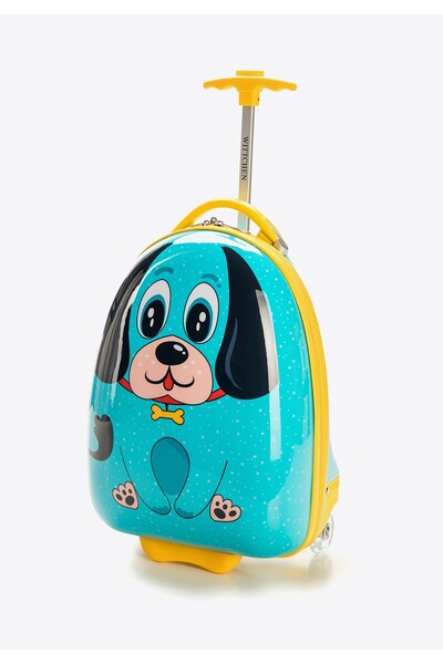 Wittchen Valiză pentru copii din ABS cu motive animale, albastru și galben, albastru și galben