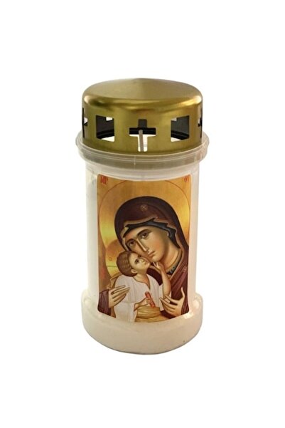 OEM Plastic candle with lid Bolsius - Our Lady - 50 h N3 13.5 cm white