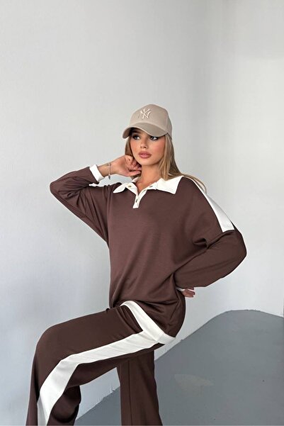 Byelmira Women's Italian Tracksuit Set Brown