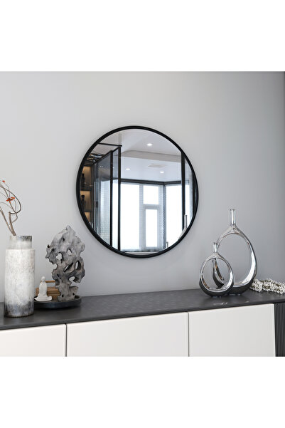 Marsah Home Στρογγυλός καθρέφτης τοίχου 70x70 εκ. Μεταλλικός σκελετός