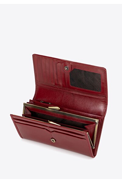 Wittchen Woman Large women's wallet made of patent leather with logo red red leather