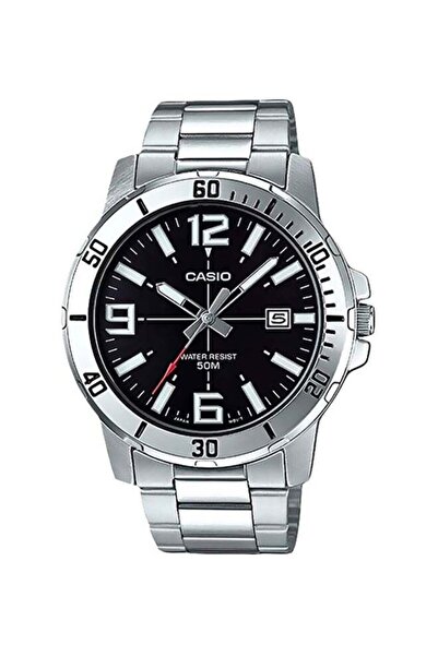 Casio Men's Water Resistant Analog Watch MTP-VD01D-1BVUDF - 45 mm - Silver
