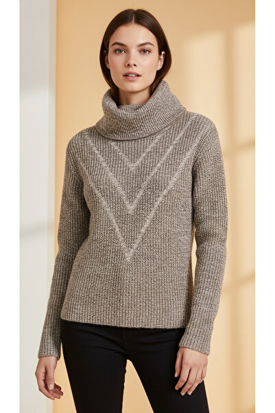 Digz fashion سترة تريكو بياقة مولين ديجاجي باللون البني