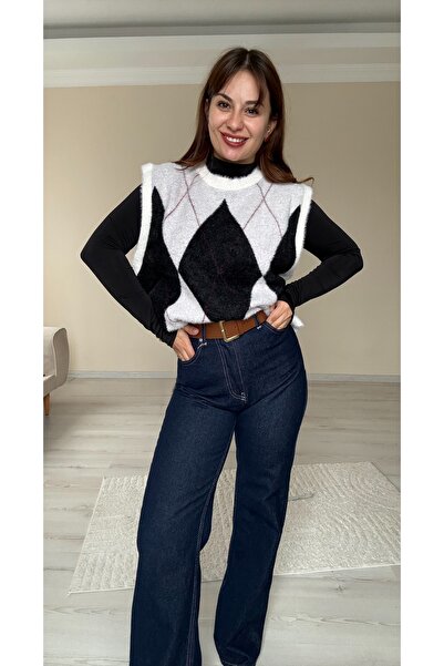 Butik Yuvia Yumoş Baklava Desenli Süveter