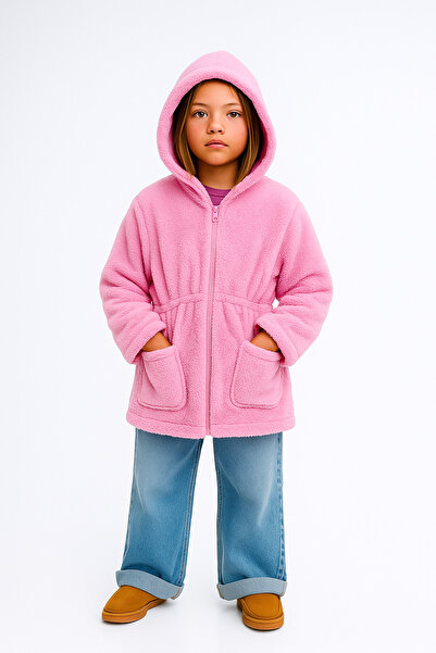 ESİLA KİDS سترة للفتيات من القطيفة بغطاء رأس سترة شتوية بأكمام طويلة لعمر 4-9...