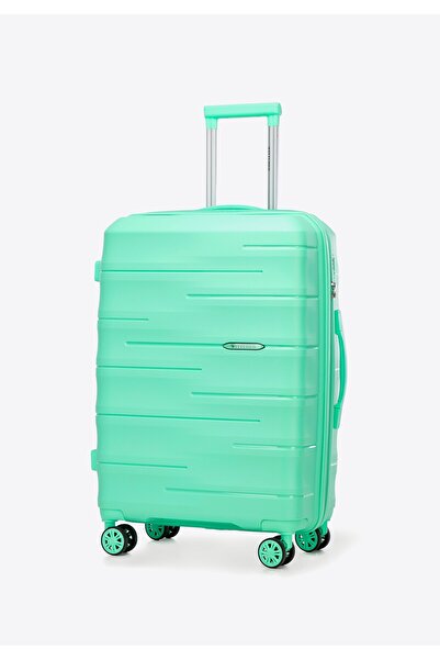 Wittchen Men's Medium Suitcase in Polypropylene with Embossed Stripes Green Green Polypropylene