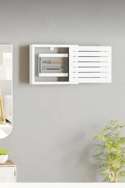 Serenti Home Decorative White Modem Storage Box-Fuse Storage Box