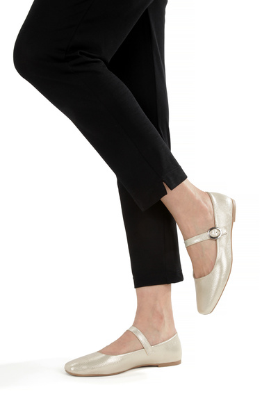 LUNA SHOES Balerini pentru femei Mary Jane Gold Soft Gold - Pantofi de zi cu zi, eleganti și strălucitori