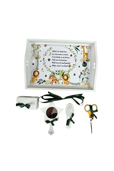 KidsMagazin Boys' Hair Cutting Set, Animal Model, 6 Pieces, White