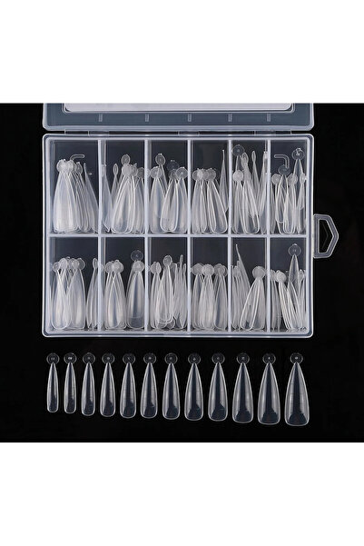 Anıl Gel Polish 120 Adet Stiletto Şeffaf Model Poly Gel Kalıp Tips Özel Kutulu