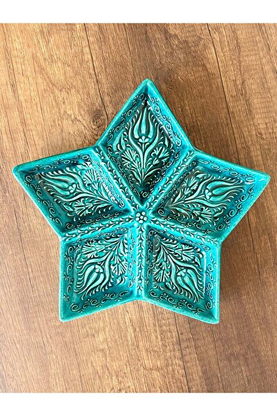 MUGUSA HEDİYELİK وعاء تقديم صيني مصنوع يدويًا من السيراميك بنقش بارز على شكل ...