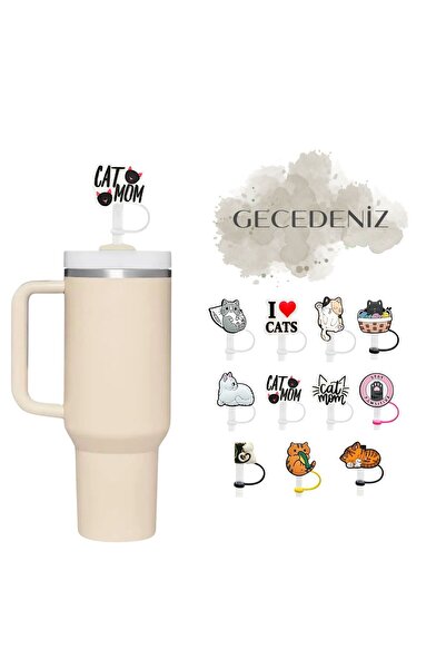 GECEDENİZ غطاء شفاطة متوافق مع الترمس كات موم 1 وردي