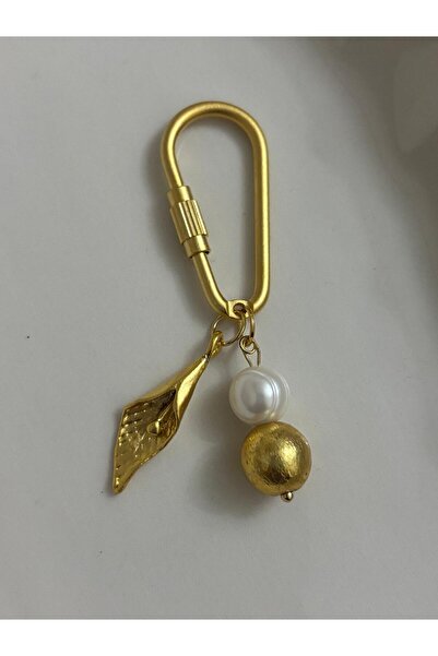 CKR ÇANTA KİLİT CHARM. ÇANTA CHARMI. KOLYE CHARMI. LALE, SARI TOP İNCİ CHARM