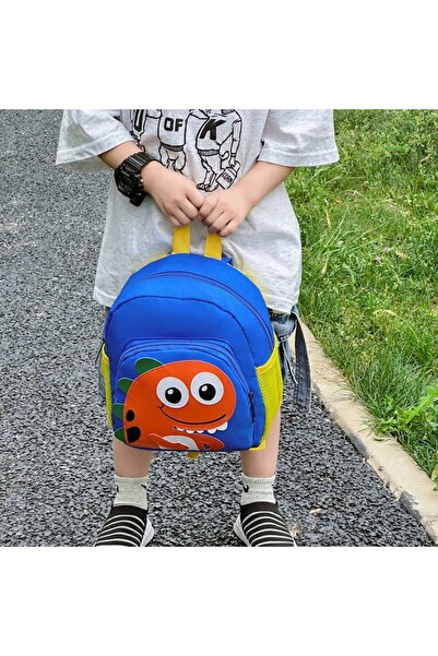 ENAGRO Ghiozdan mini pentru copii – Dinozaur 3D, albastru, pentru grădiniță