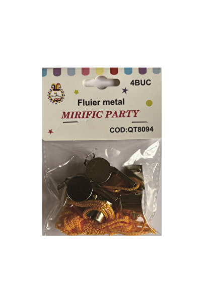 Mirific Party Set of 4 metal whistles, PPQT 8094