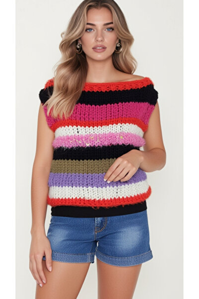 Tanem Çarşı Crop Süveter/Bluz Elörgüsü Renkli Özel Tasarım (44cm boy)