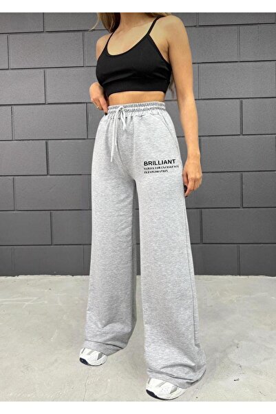 Le Vion Women's 2 Thread High Waist Comfortable Fit Brilliant Wide Leg Sweatp...