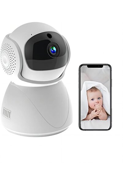 Markalonya IP Bebek Güvenlik Kamerası, 360 Derece Dönebilen, HD, Wifi Bağlantılı, Sesli, Masa Üstü, İç Mekan