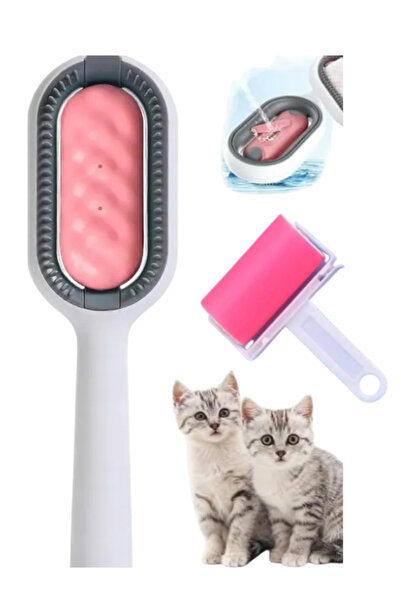 mucit home Su Hazneli Kedi Tüy Temizleme Fırçası Tarağı Yıkanabilir Tüy Topla...