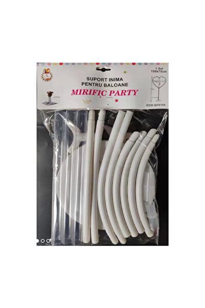 Mirific Party Ramă albă pentru suport de baloane, 150 x 75 x 55 cm, inimă