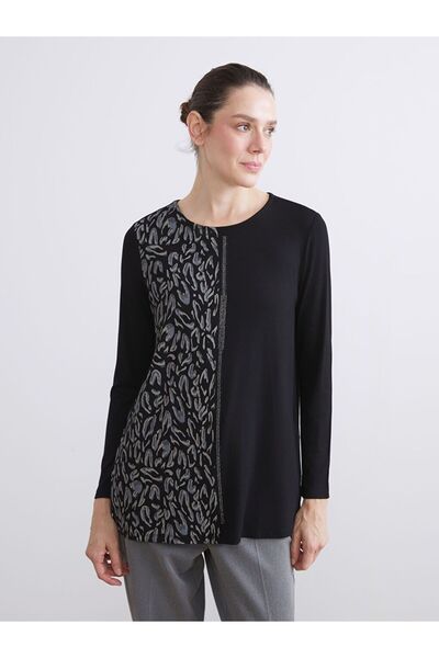 LC Waikiki Lcw Grace Crew Neck Patterned Blouse