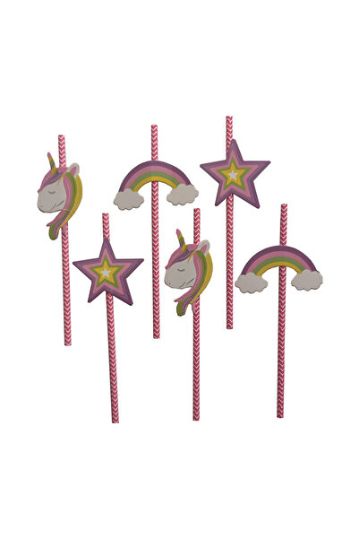 Mirific Party Set de 6 paie din carton, multicolore, unicorn, PPQT8024
