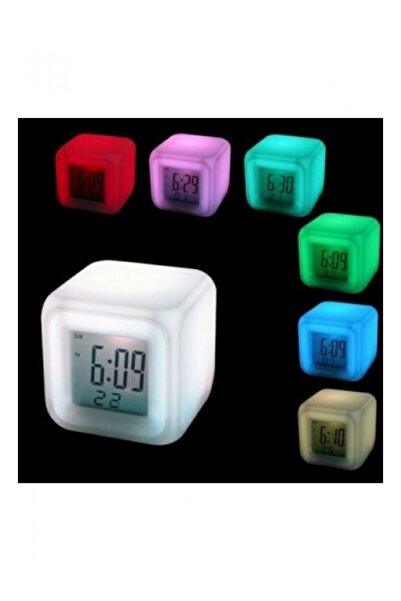 Lentebur34 Renk Değiştiren Dijital Küp Saat Takvim Kronometre
