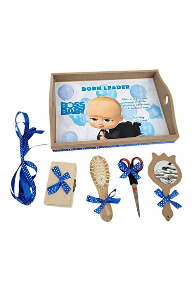 KidsMagazin Set de tuns păr Baby Boss pentru băieți, 6 piese, albastru
