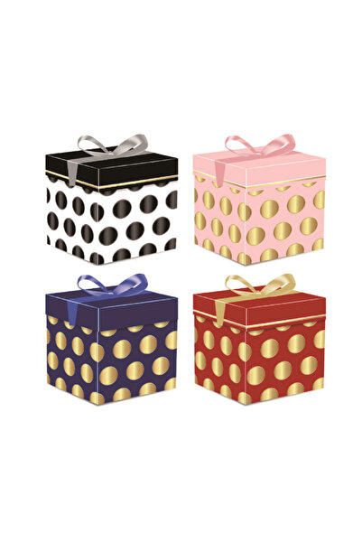 Mirific Party Set de 4 cutii cadou, alb, negru, roz, albastru, roșu, auriu, b...
