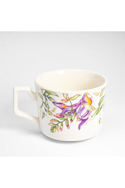 Malooki Set of 6 – Cup and Saucer with Spring Flowers – 200ml