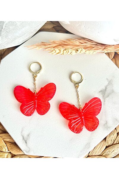 HALHALMILL Red Butterfly Earrings