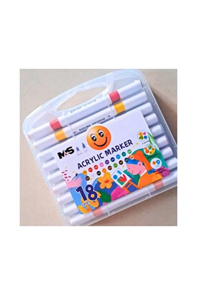 ENAGRO Set de markere cu două capete – 18 culori, design portabil, calitate p...