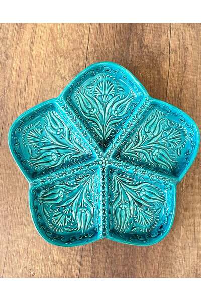 MUGUSA HEDİYELİK وعاء تقديم الحلويات مصنوع يدويًا من السيراميك الصيني بنمط من...