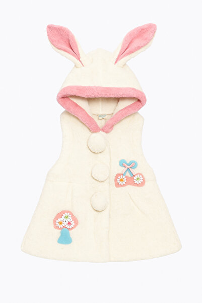 Heryerden Girl's Soft Plush Jacket with Floral Detail